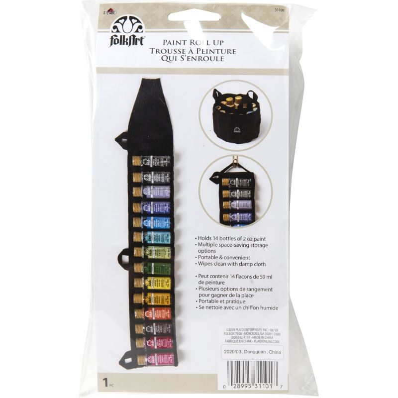 Folkart Roll Up Paint Caddy for 17 x 2oz Bottles