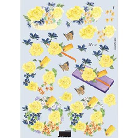 Decoupage -Yellow Rose 10 Sheets