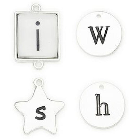 Tk Charm Metal Word Wish Sil