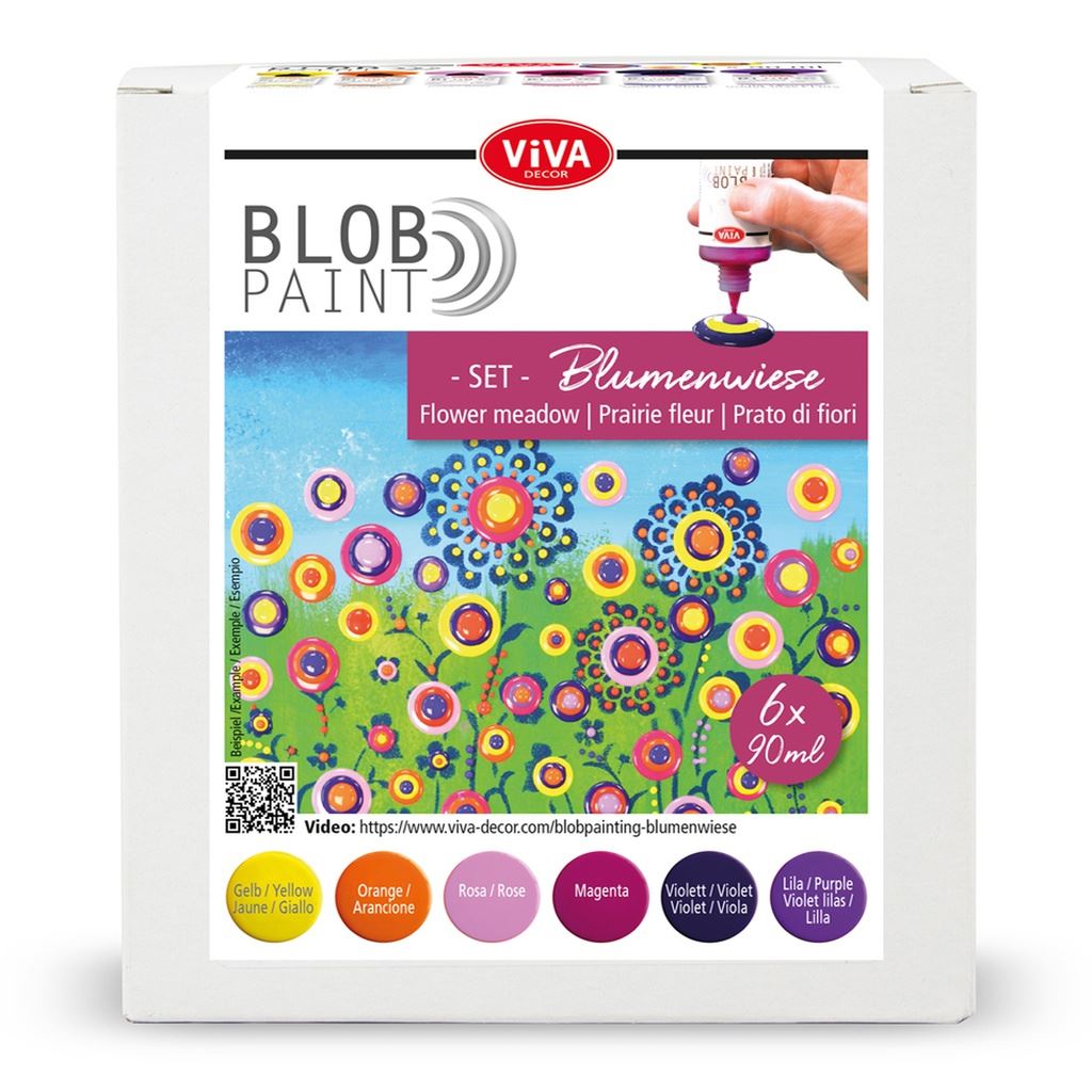 Blob Paint Kit "Flower Meadow" 6 Paints 6 x 90 ml