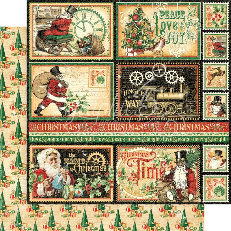 North Pole Express 12x12 Paper Sold in Packs of 5 Sheets