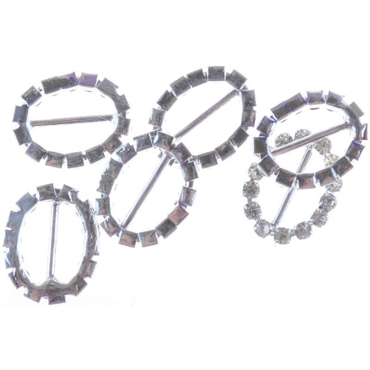 Diamant� Effect Buckles Oval - 6 Pieces