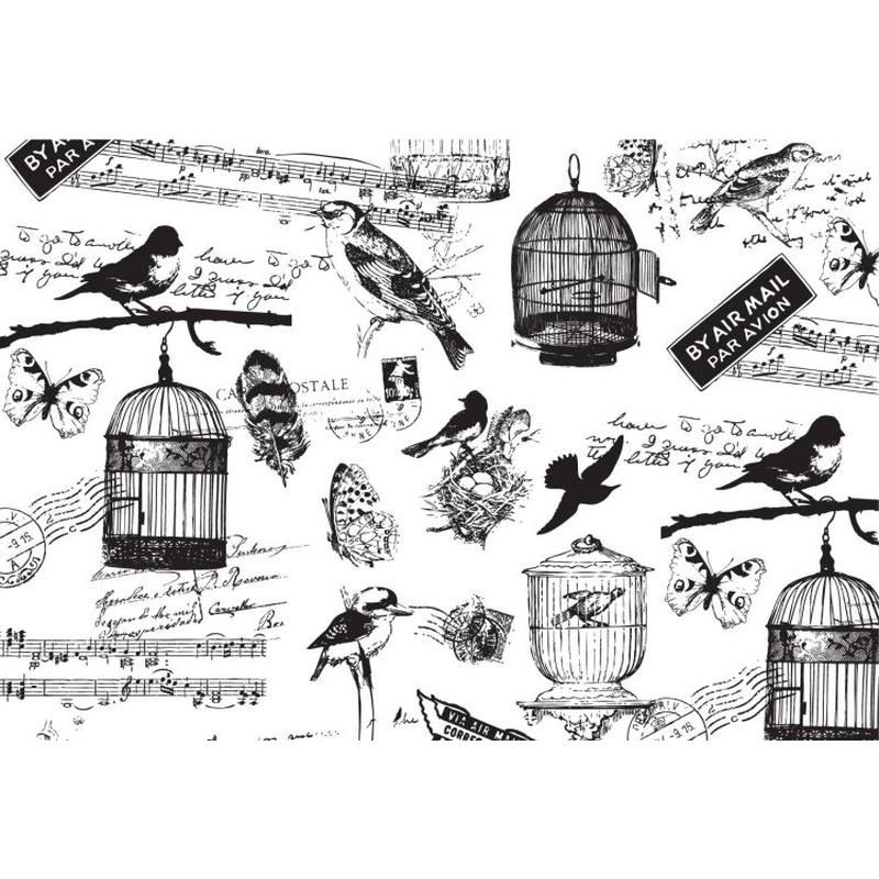 Wood Mounted Stamp 7G Bird Watching