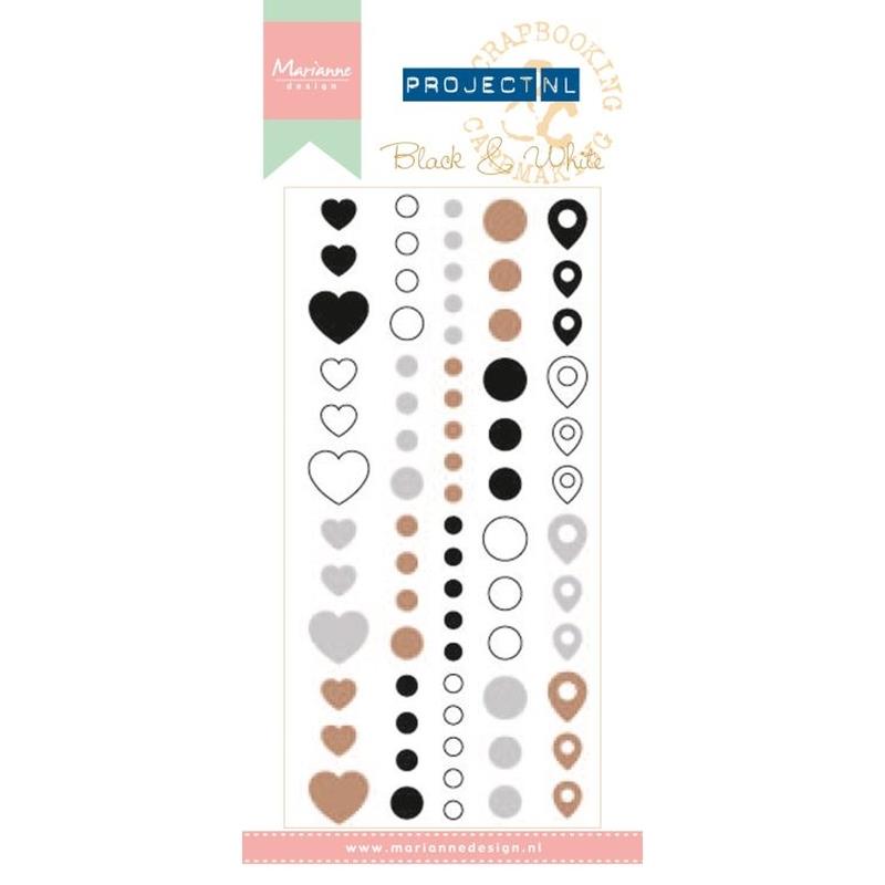 Enamel stickers-Black & White