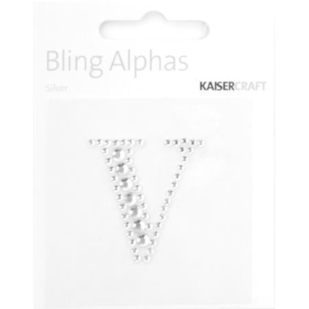 Rhinestone 'V' Silver