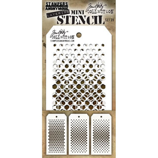 Tim Holtz - Mini Stencil Set 39 (3 Ea.)Stencils