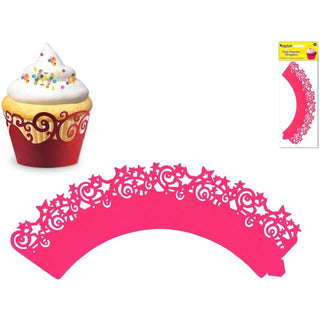 Cupcake Wrappers Neon Pink3 x packs of 6