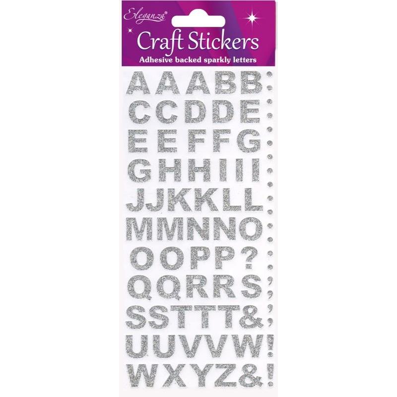 Bold Alphabet Set Silver Craft Stickers No.66