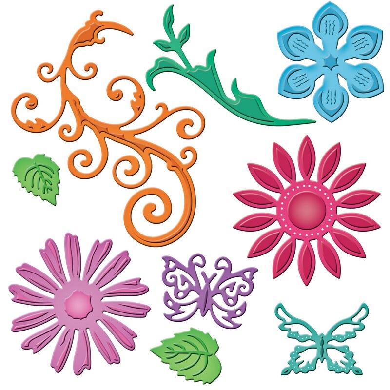 Jewel Flowers And Flourishes