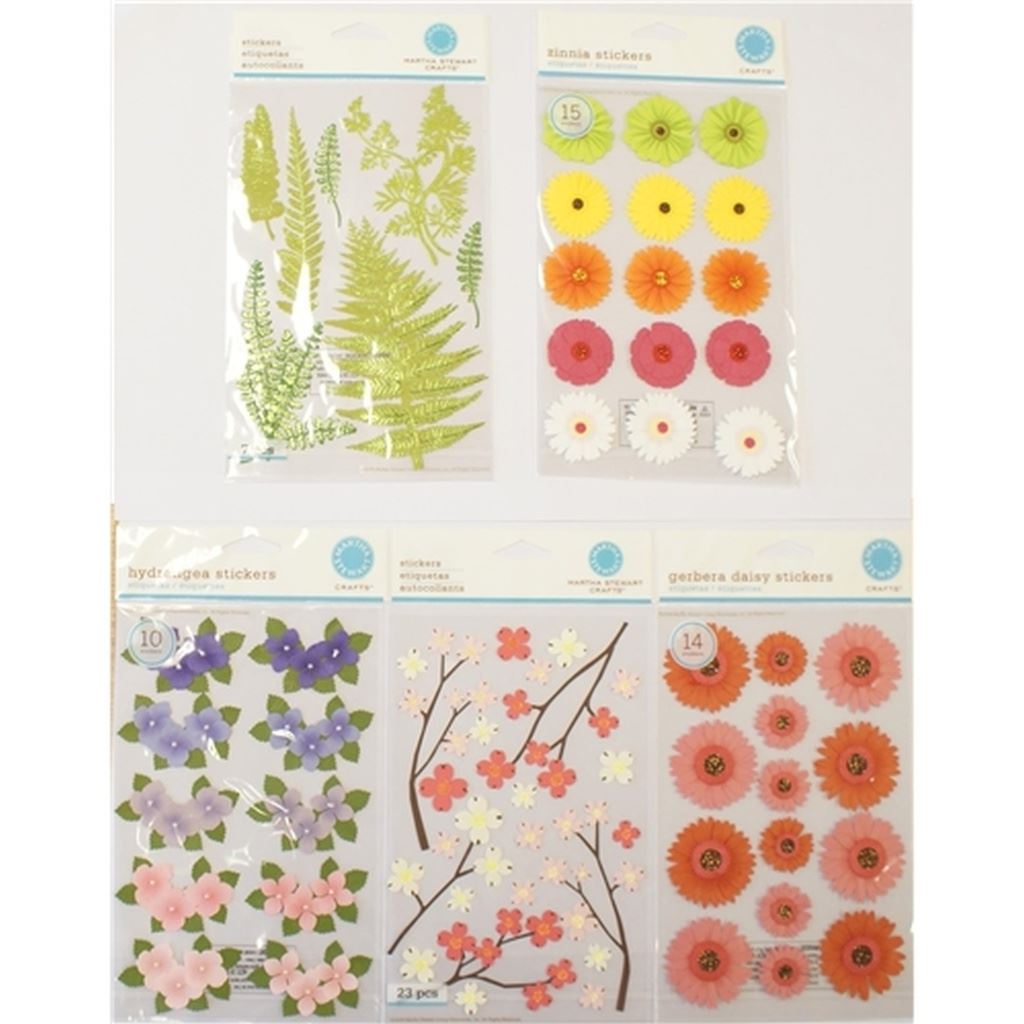 Martha Stewart Flower Stickers (5 Pc)