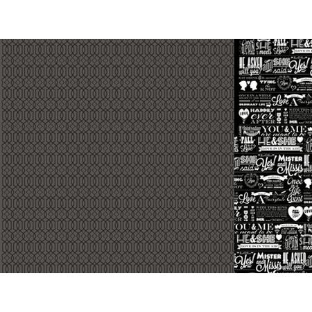12x12 Scrapbook Paper Mr & Mrs Sold in Packs of 10 Sheets