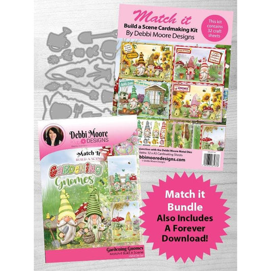 Match It - Build A Scene Gardening Gnomes Die, Pad, Forever Code Set - DMMI160-DMMIPP160