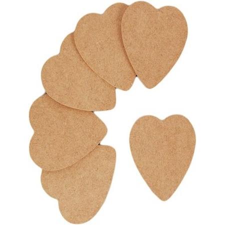 Heart - 3mm MDF 77x90mm - pack of 6