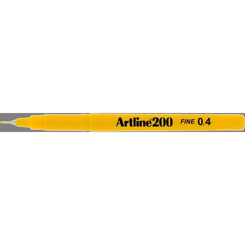 Artline EK200 Yellow 0.4 pen Sold in boxes of 12s