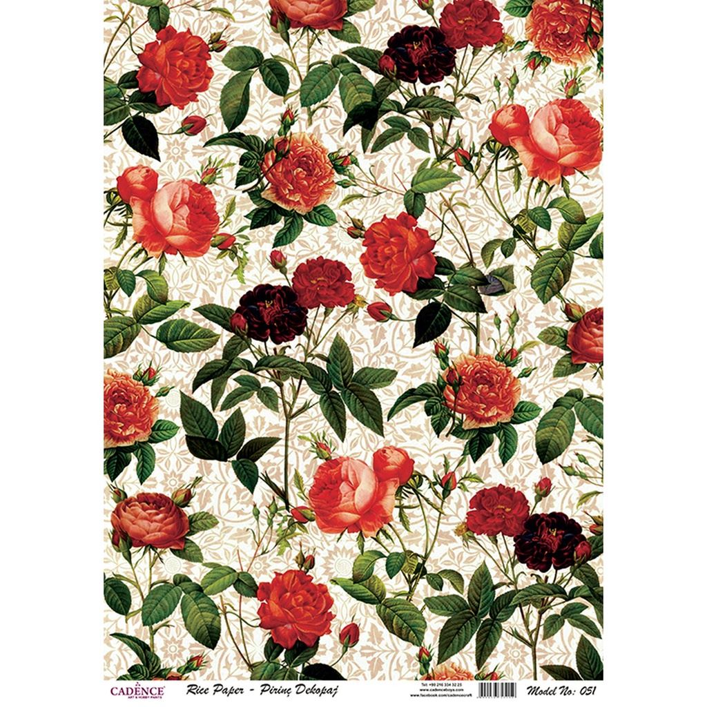 Rice Decoupage Paper - Rose Garden