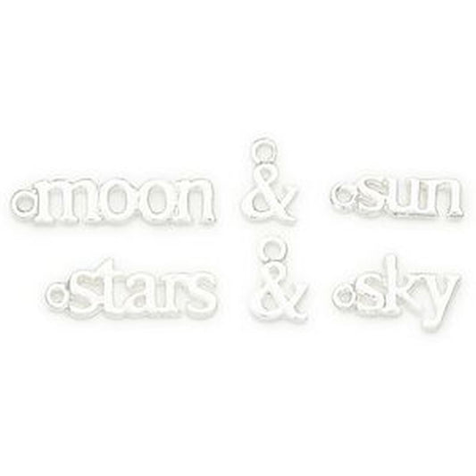 Tk Charm Metal Word Moon Sil