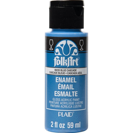 Metallic Blue Cascade Folkart Enamels Metallic/Glitter - 2 Oz.