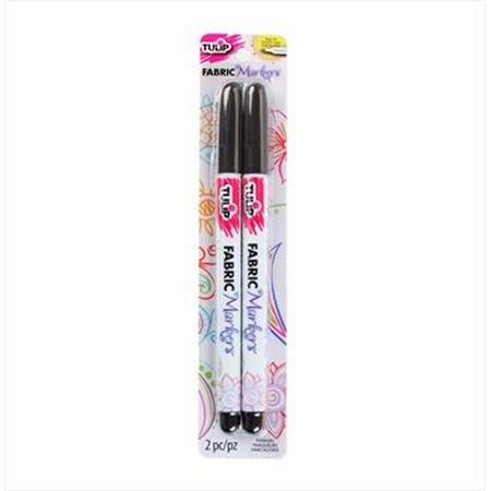 Tulip Fabric Markers Fine-Tip Black 2 Pack