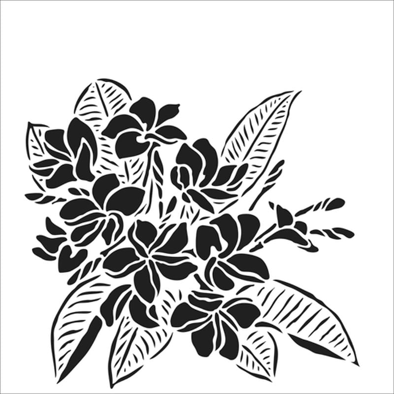 6x6 Stencil Plumeria