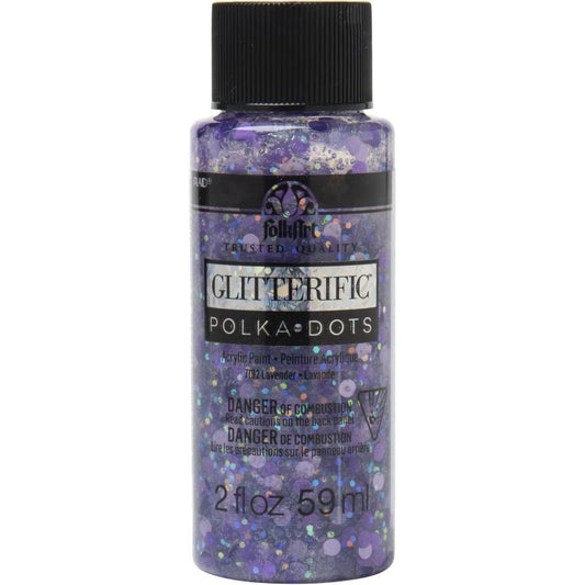 LAVENDER FOLKART GLITTERIFIC POLKA DOTS - 2OZ