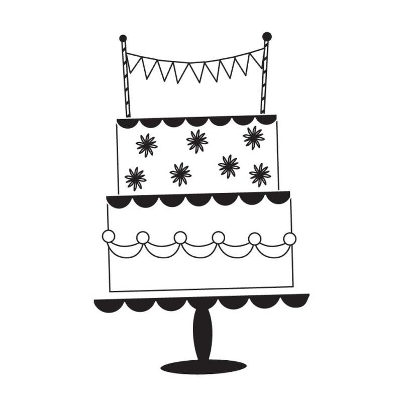 Wood Mounted Stamp Hf Celebrate Cake