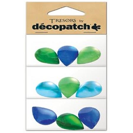 Teardrop shapes, green / blue