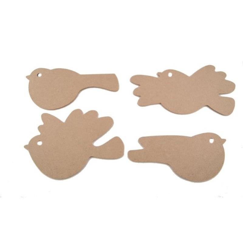 MDF Set of 4 Birds