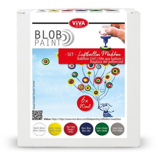 Blob Paint Kit "Girl With Balloons" 6 Paints 6 x 90 ml