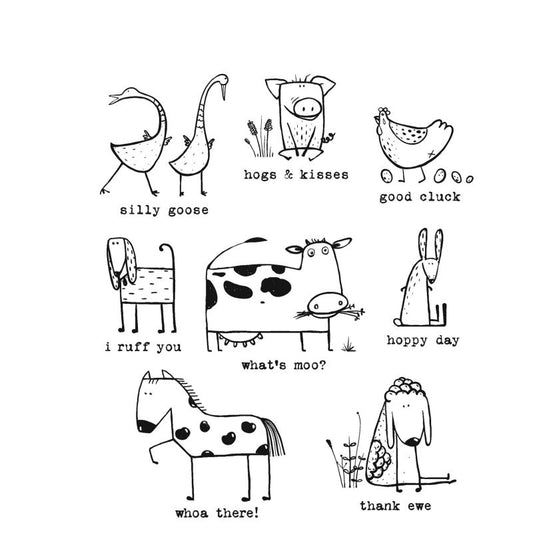 Funny Farm Cling Stamps