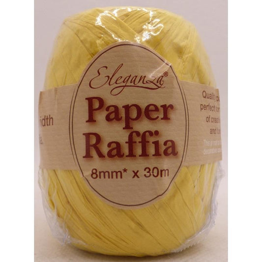 Paper Raffia No.11 Yellow - 8mm x 30m