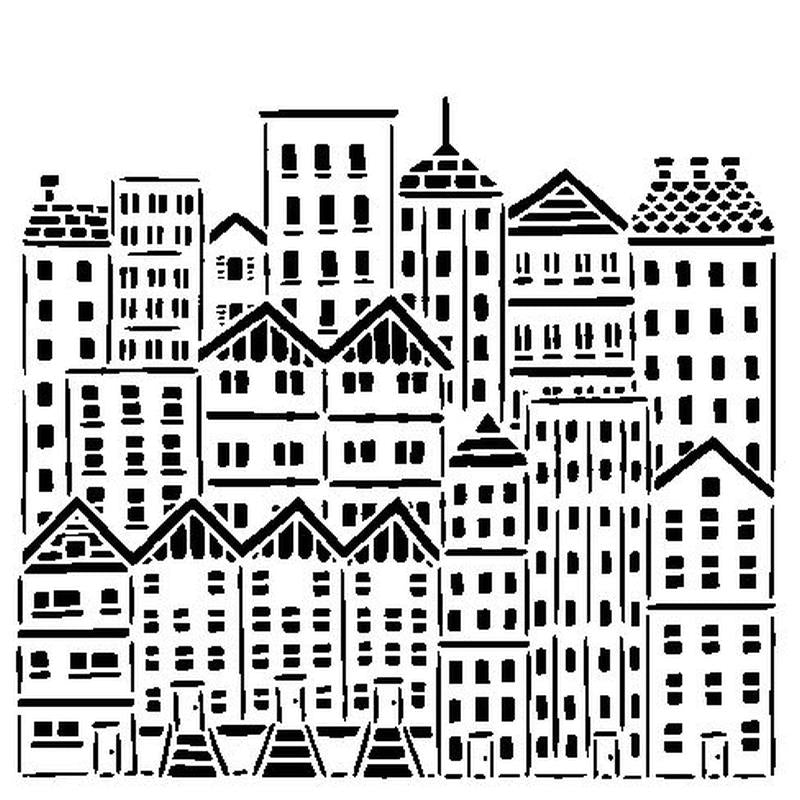 12X12 Stencil City Lights – Go Craft