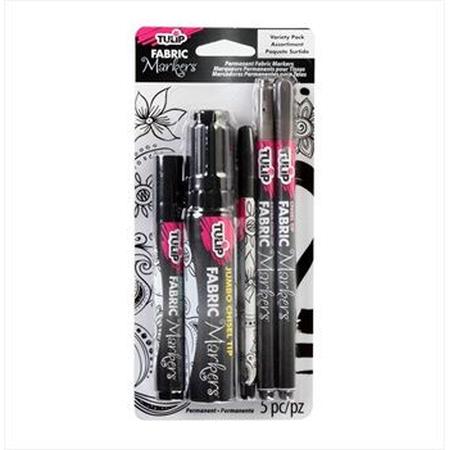 Tulip Fabric Markers Black Variety Pack Black 5pack