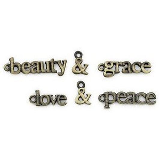 Tk Charm Metal Word Peace Ox Gold