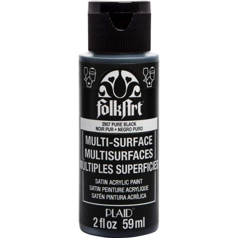 Pure Black  Folkart Multi-Surface 2oz