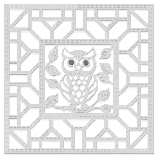 Large Owl Applique Patchwork Square Sweet Dixie Cutting Die