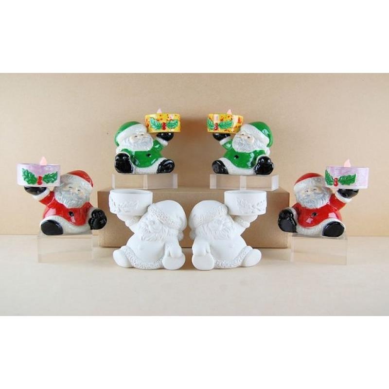 Sitting Santa T-light holder (mixed styles) - box quantity 6