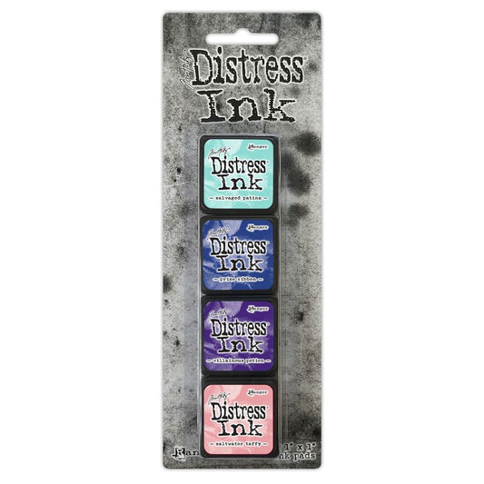 Tim Holtz� Distress Mini Ink Kit 17 (Savaged Patina/Prize Ribbon/Villainous Potion/Saltwater Taffy)
