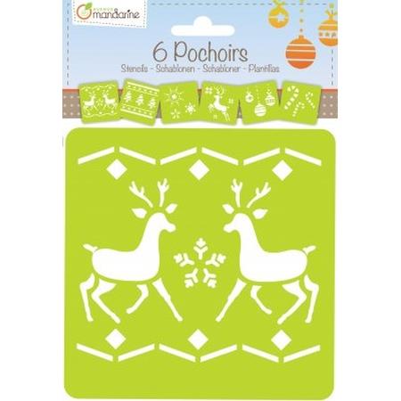 Set of 6 stencils, Christmas 2 Pack of 3