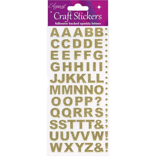 Bold Alphabet Set Gold Craft Stickers No.65