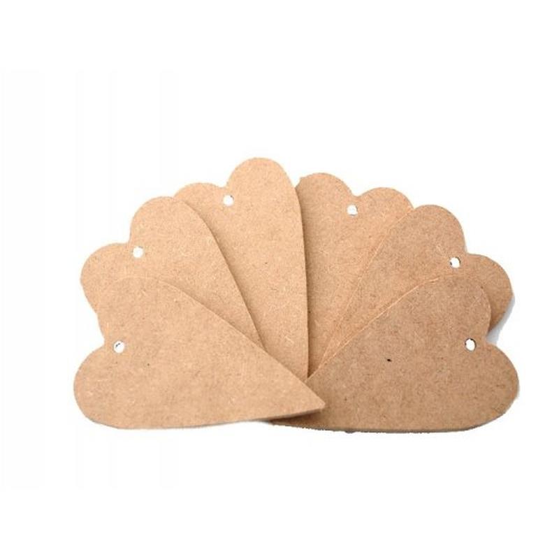 Heart - 3mm MDF 50x90mm - pack With Hole