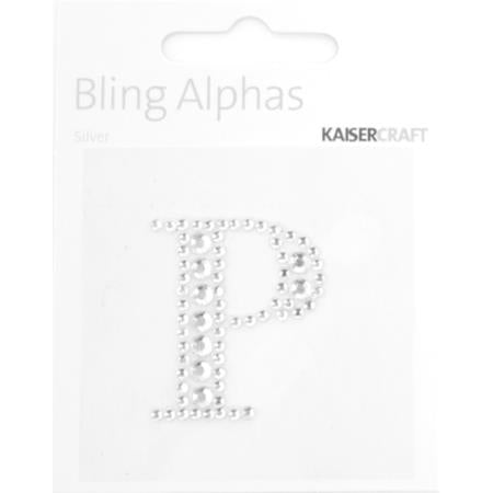 Rhinestone 'P' Silver