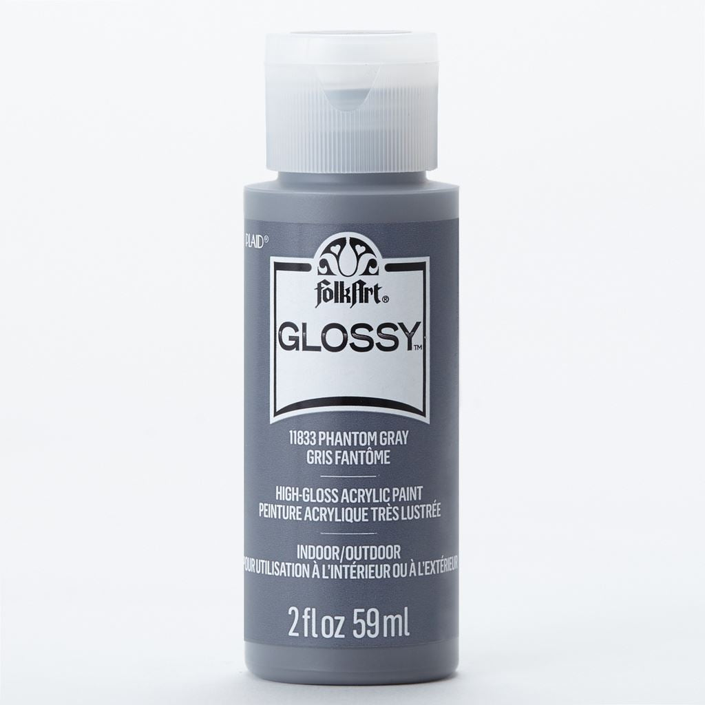 Phantom Gray Folkart Glossy Acrylic Paints - 2 Oz.