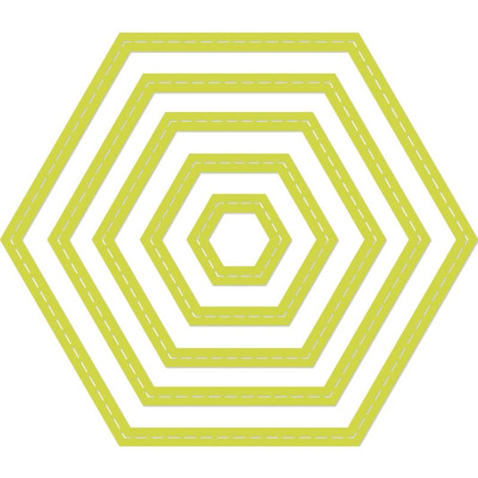 Decorative Die Stitched Hexagon