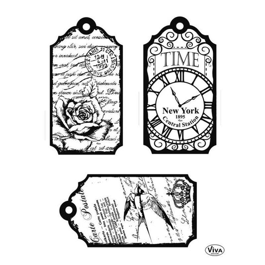 Silicone Stamp Tags-Time