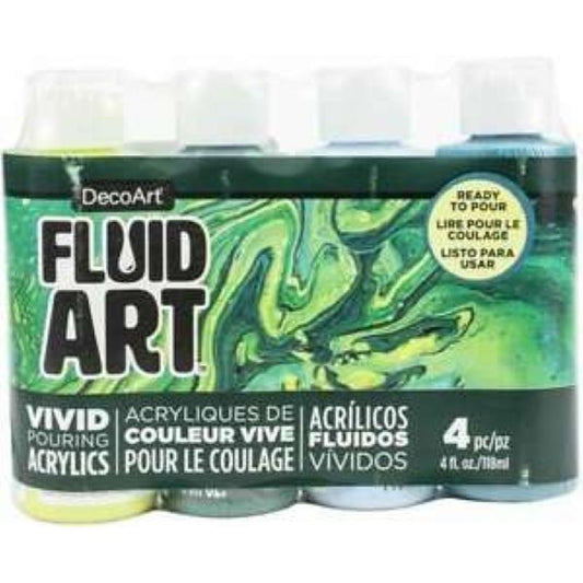 4 Colour Fluid Art Jungle Pouring Value