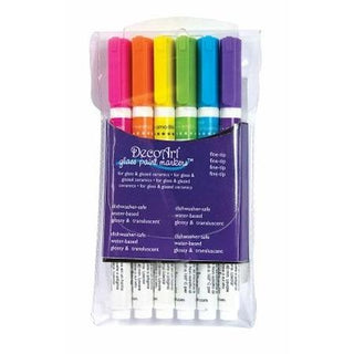 DecoArt Glass Marker - brights - 6 Pack