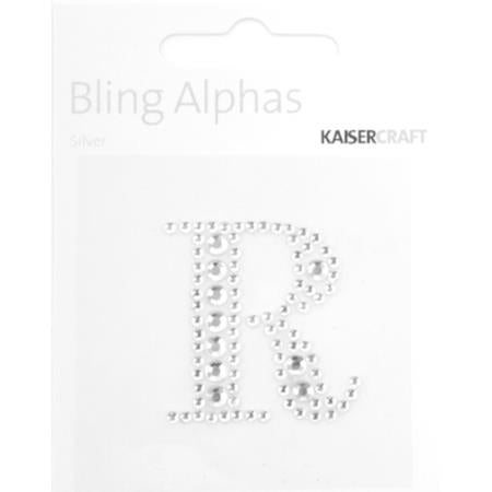 Rhinestone 'R' Silver