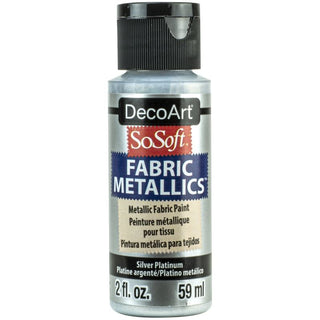 DecoArt Silver Platinum 2oz Fabric Metallics Paint