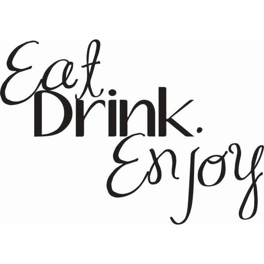 Wood Mounted Stamp 7G Eat Drink Enjoy