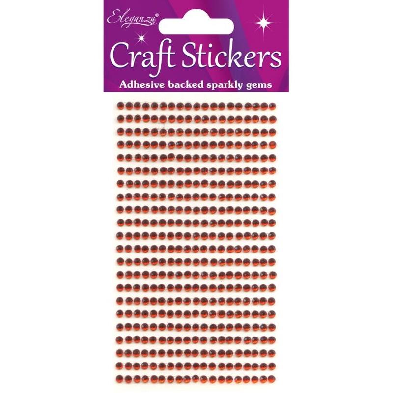 3mm Gems Red Craft Stickers No.16 - 418 Pieces